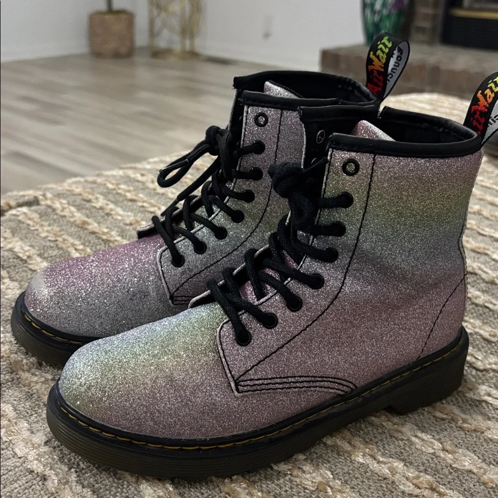 Dr. Martens 1460 PASCAL‎ RAINBOW GLITTER Girls Boots Size 3